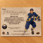 2024-25 UD Premier Zach Benson Penmanship Auto - pikkukuva 2
