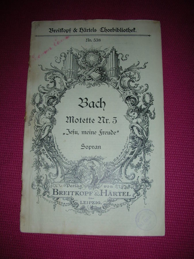 Vanha Bach Motette nr.3 nuotit