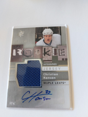 2009-10 SPx #155 Christian Hanson JSY AU RC /799
