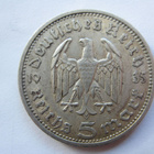 Natsi-Saksa 5 Reichsmark 1935 A Hindenburg hopeaa - pikkukuva 2