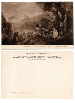 Vanha kortti, Jean-Antoine Watteu, Pyhiinvaellus Cythera-...