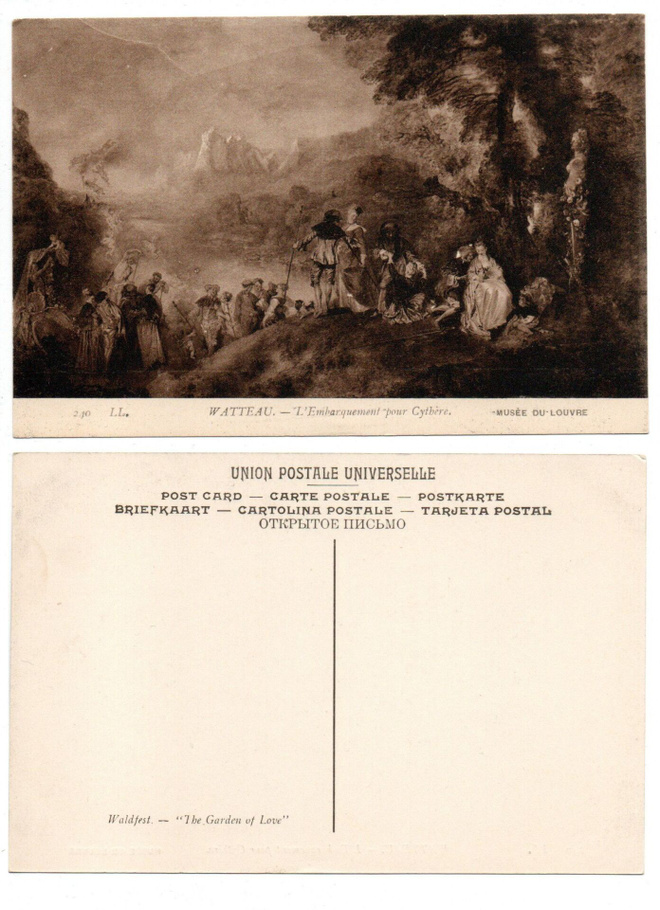 Vanha kortti, Jean-Antoine Watteu, Pyhiinvaellus Cythera-...