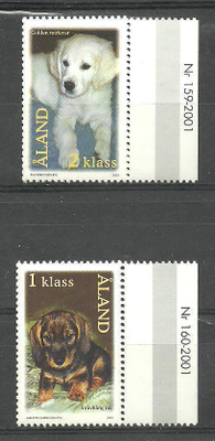 KOIRAT eläinaiheinen sarja ÅLAND 2001, LaPe 195-196 **