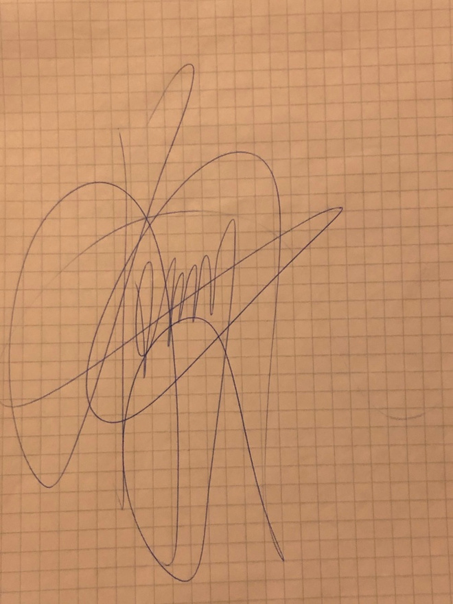 Kenny G nimikirjoitus paperilla