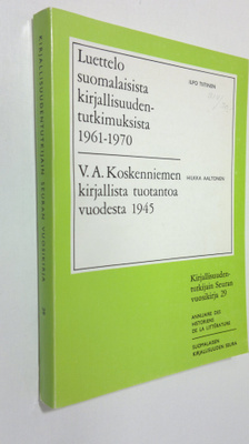 Ilpo Tiitinen : Luettelo suomalaisista kirjallisuudentutk...