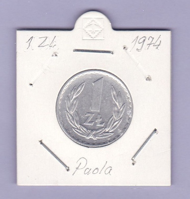 Puola 1 Zloty v.1974 Y#49.1