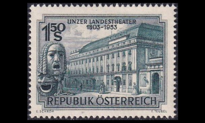 Itävalta 988 ** Linzin teatteri 150v (1953)