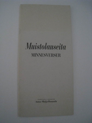 Muistolauseita – Minnesverser vihkonen