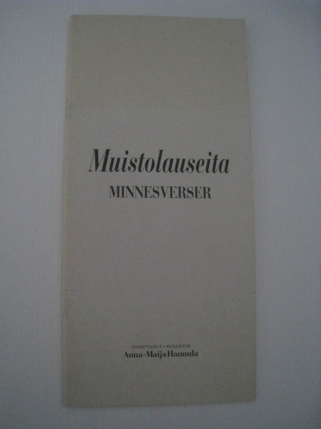 Muistolauseita – Minnesverser vihkonen