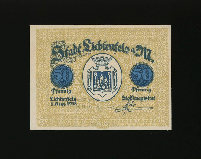 Saksa Notgeld 50 Pfennig, Lichtenfels 1.8.1918