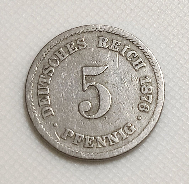 Saksa 5 Pfennig 1876A