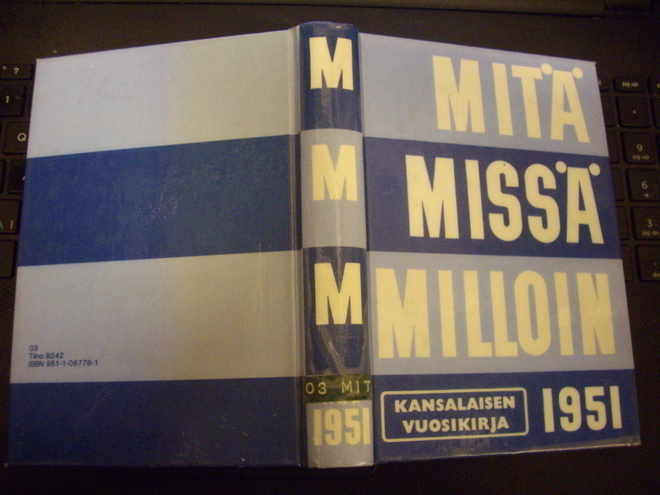 MITÄ MISSÄ MILLOIN 1951 ( näköispainos 1982 )