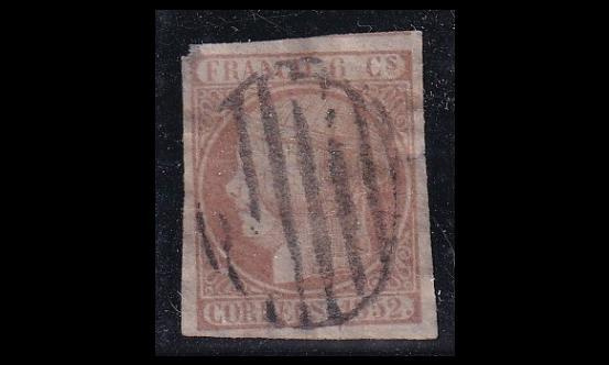 Espanja 12a o Isabella II 6 Cs ohut pap. (1852)
