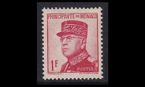 Monaco 176a * Käyttösarja maisemia 1 Fr tumman pun (1938)