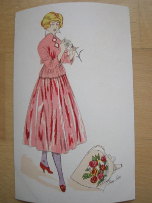 VANHA Postikortti Xavier Sager Art Deco n. 1920 HUIPPUKUNTO