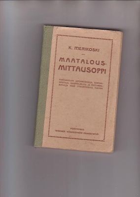 Maatalousmittausoppi 1925.