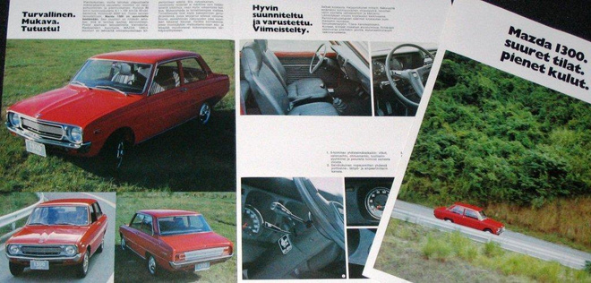 1974 Mazda 1300 esite - KUIN UUSI -  suomalainen