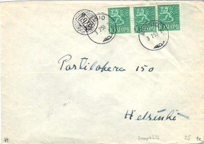 POSTILÄHETYS MOISIO NUMEROLEIMA    3769