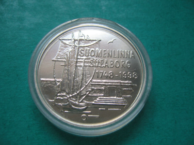 100 mk hopea juhlaraha Suomenlinna - 1998