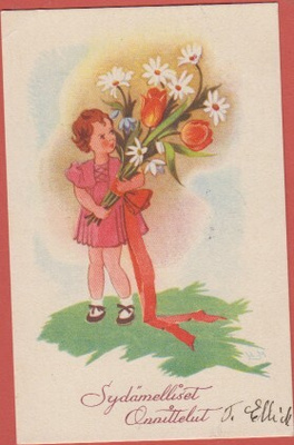 Maasio Tytöllä kukkakimppu