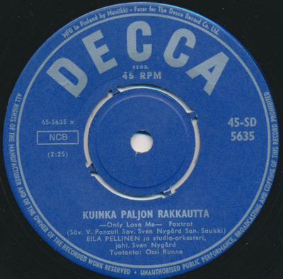 EILA PELLINEN:Kuinka paljon rakkautta * Tule sy… * FIN 1963