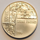 JUHLARAHA. Hopea 100 mk, Schjerfbeck vuodelta 1996, - pikkukuva 1