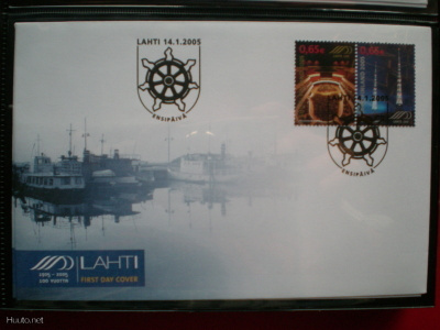 FDC Lahti 100 vuotta 14.1.2005 - LaPe 1724-1725 pari