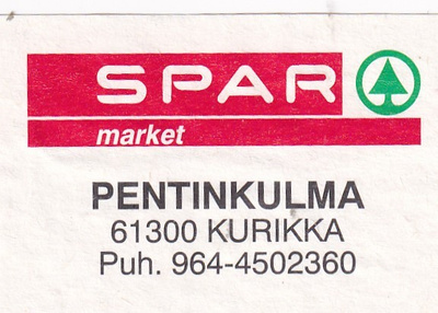 Kurikka. SPAR . Pentinkulma  b567