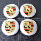 Porsche vannekeskiöt – Vakiologo, Kulta-Hopea – 60mm (4kpl - pikkukuva 1