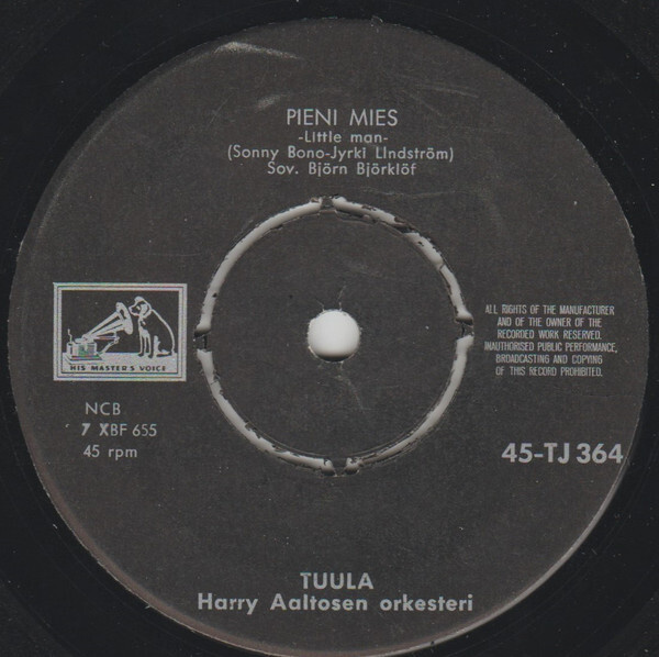 (7") Tuula ja Harry Aaltosen orkesteri - Pieni mies