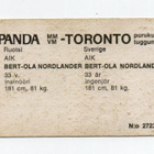 Purkkakuva Panda MM-TORONTO BERT_OLA NORDLANDER. - pikkukuva 2