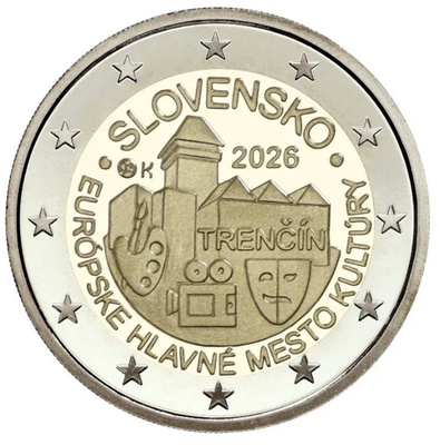 ** SLOVAKIA 2€ 2026 Trencin pillerissä **