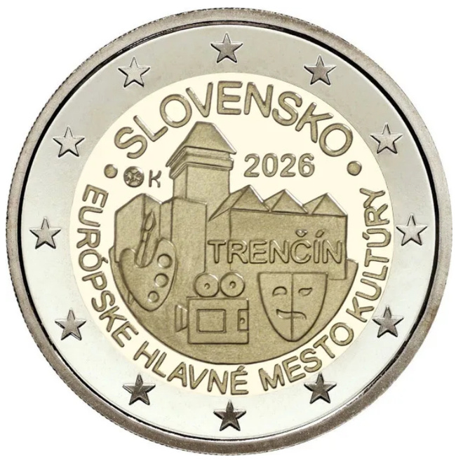 ** SLOVAKIA 2€ 2026 Trencin pillerissä **