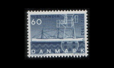 Tanska 406x ** Selandia-laiva X-paperi (1962)