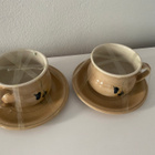Kermansavi beige kahvikupit ja aluslautaset - pikkukuva 3