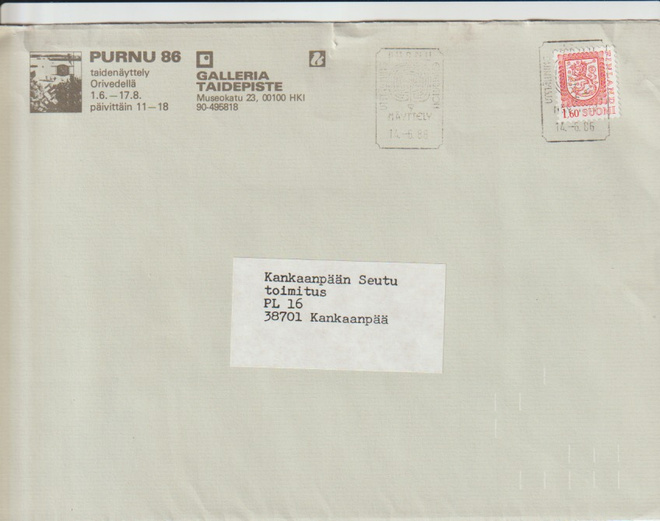 ERIKOISLEIMA , PURNU- NÄYTTELY, 14.6.1986