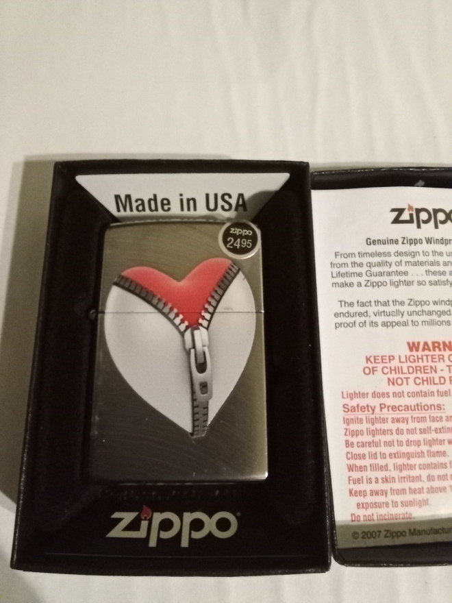 Zippo Zipped Heart Uusi ja Aito