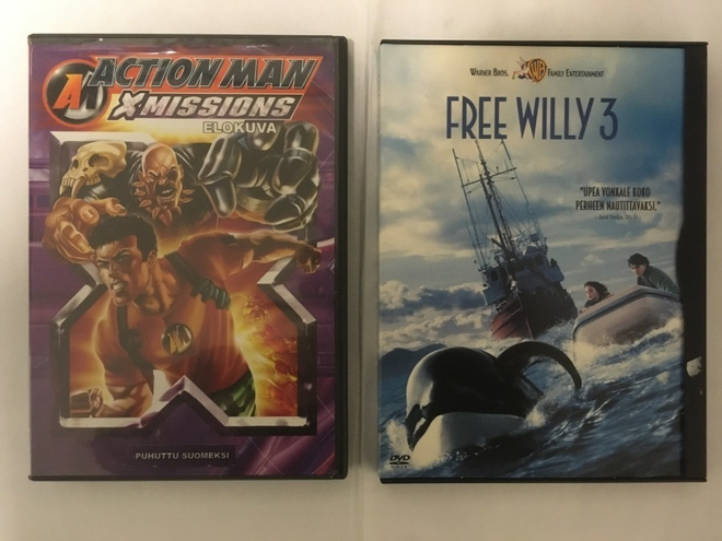 Action Man ja Free willy 3 (2-kpl elokuvia dvd)