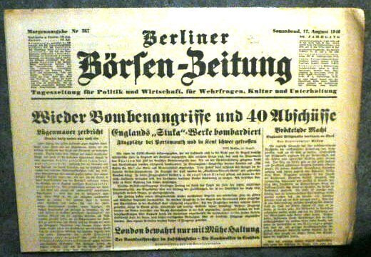 Berliner Börsen-Zeitung Morgenausgabe 17/8 1940
