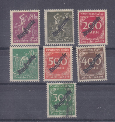Saksa Dienst 1923 Mi 75-81 väliltä