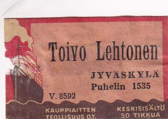 Jyväskylä. Toivo Lehtonen. V. 8592  s56