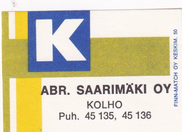 Kolho, Abr. Saarimäki Oy     7/3