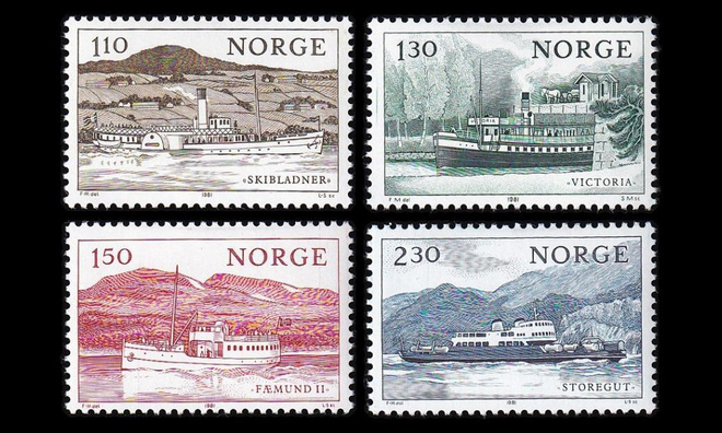 Norja 841-4 ** Sisävesilaivoja (1981)