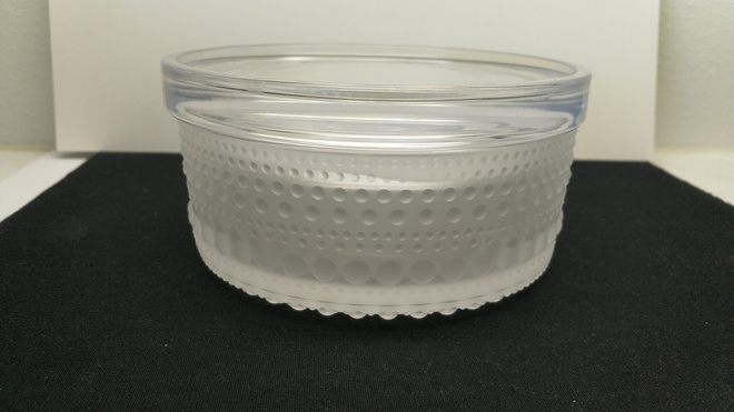 Iittala mattakirkas kastehelmi kulho kannella