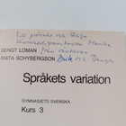 Bengt Loman ym. : Språkets variation. Gymnasiets svenska.... - pikkukuva 2