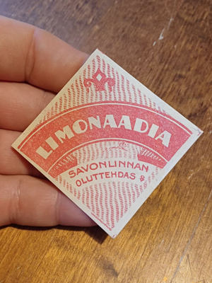 Limonaadia Savonlinna etiketti.