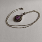 Vintage Violetti Zirkonia / Stainless Steel ketju - pikkukuva 2