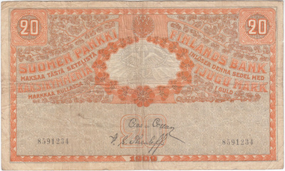 20 Markkaa 1909 kl.3