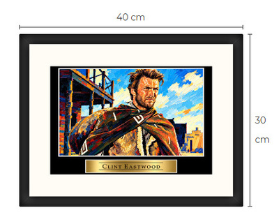 Uusi Clint Eastwood art print kehystetty 30 cm x 40 cm