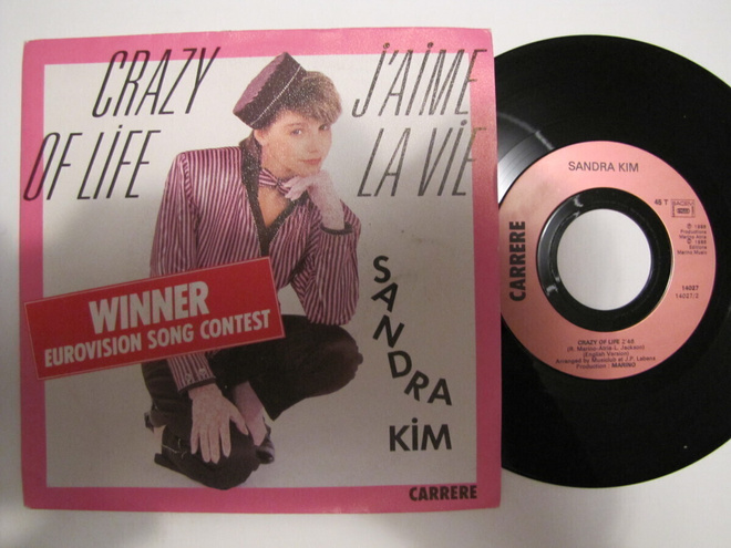 Sandra Kim Crazy Of Life / J'Aime La Vie 7" sinkku Euroviisu